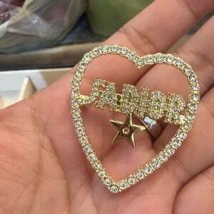 Dazzling Gold Heart Brooch with Star Charm